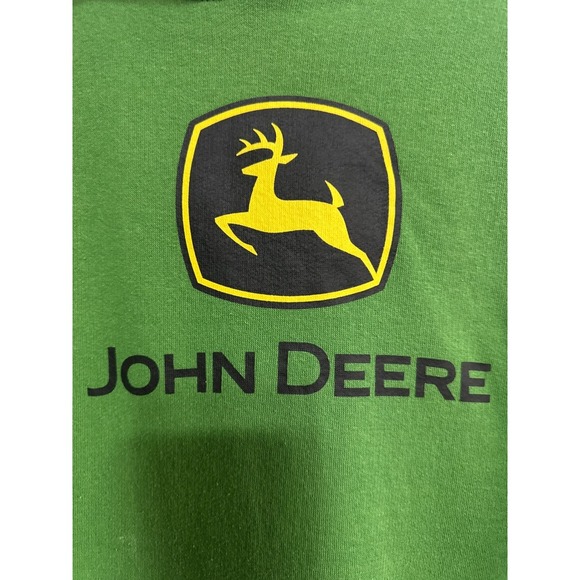 John Deere Hoodie Mens XL Green Pullover Hooded Sweatshirt Tractor Logo - Picture 2 of 6